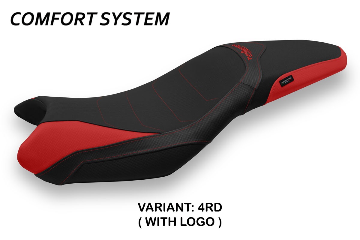 Rivestimento sella TPZ Mariposa 1 Comfort Logo rosso Triumph Street Triple 675 2013-2016