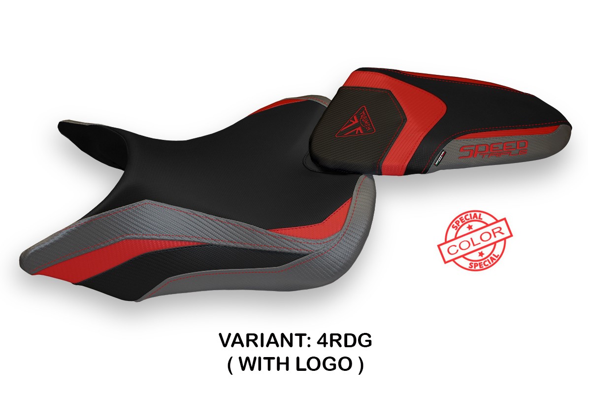 Rivestimento sella TPZ Lazise Logo Special rosso-grigio Triumph Speed Triple 1050 2016-2021