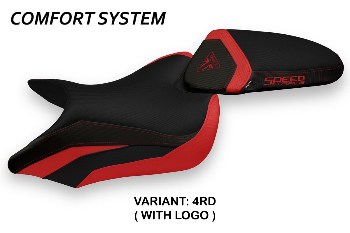 Rivestimento sella TPZ Maglie 1 Comfort Logo rosso Triumph Speed Triple 1050 2016-2021