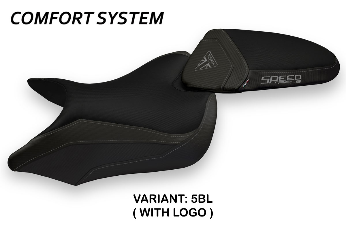 Rivestimento sella TPZ Maglie 1 Comfort Logo nero Triumph Speed Triple 1050 2016-2021