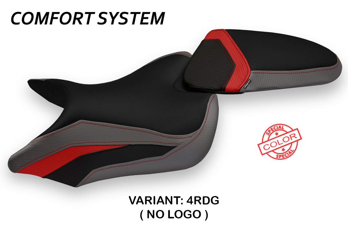 Rivestimento sella TPZ Maglie Comfort Special rosso-grigio Triumph Speed Triple 1050 2016-2021