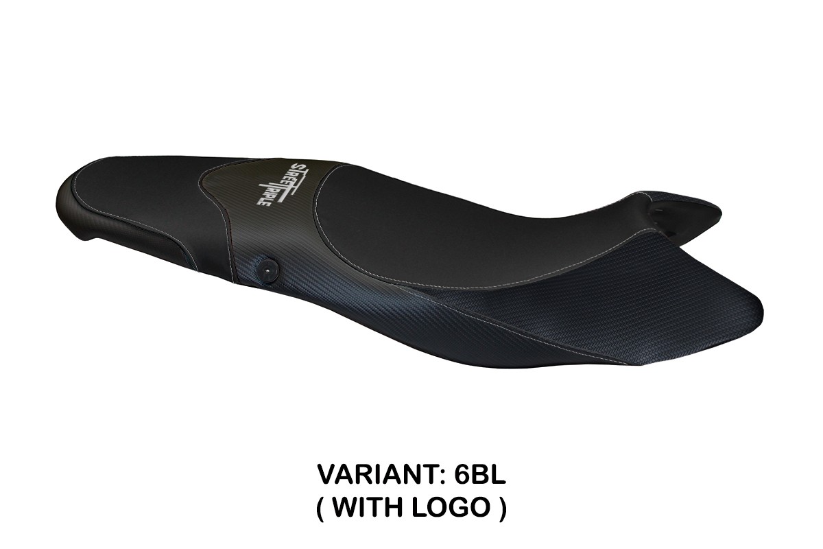 Rivestimento sella TPZ Morris 1 Logo nero Triumph Street Triple 675 2007-2012