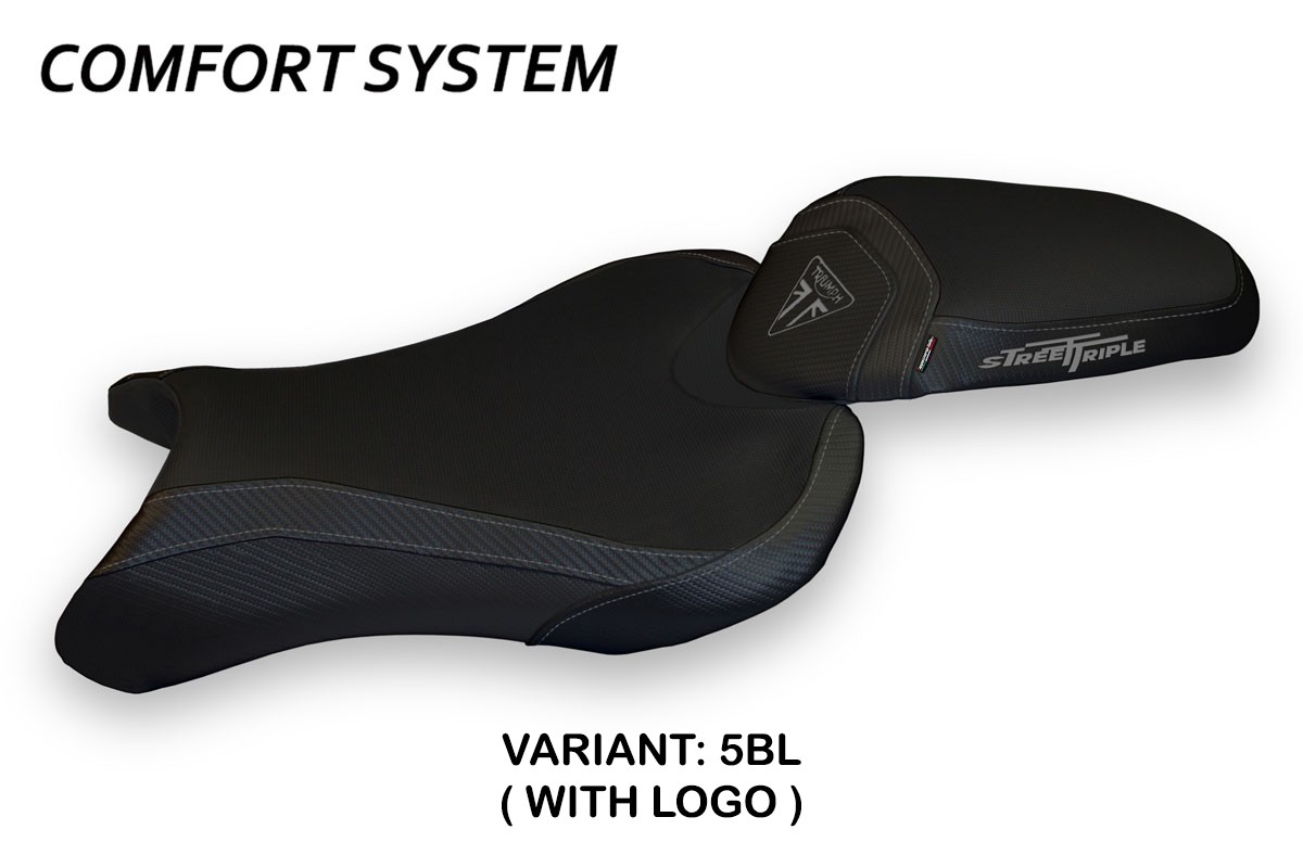 Rivestimento sella TPZ Molina 1 Comfort Logo nero Triumph Street Triple 765 2017-2022