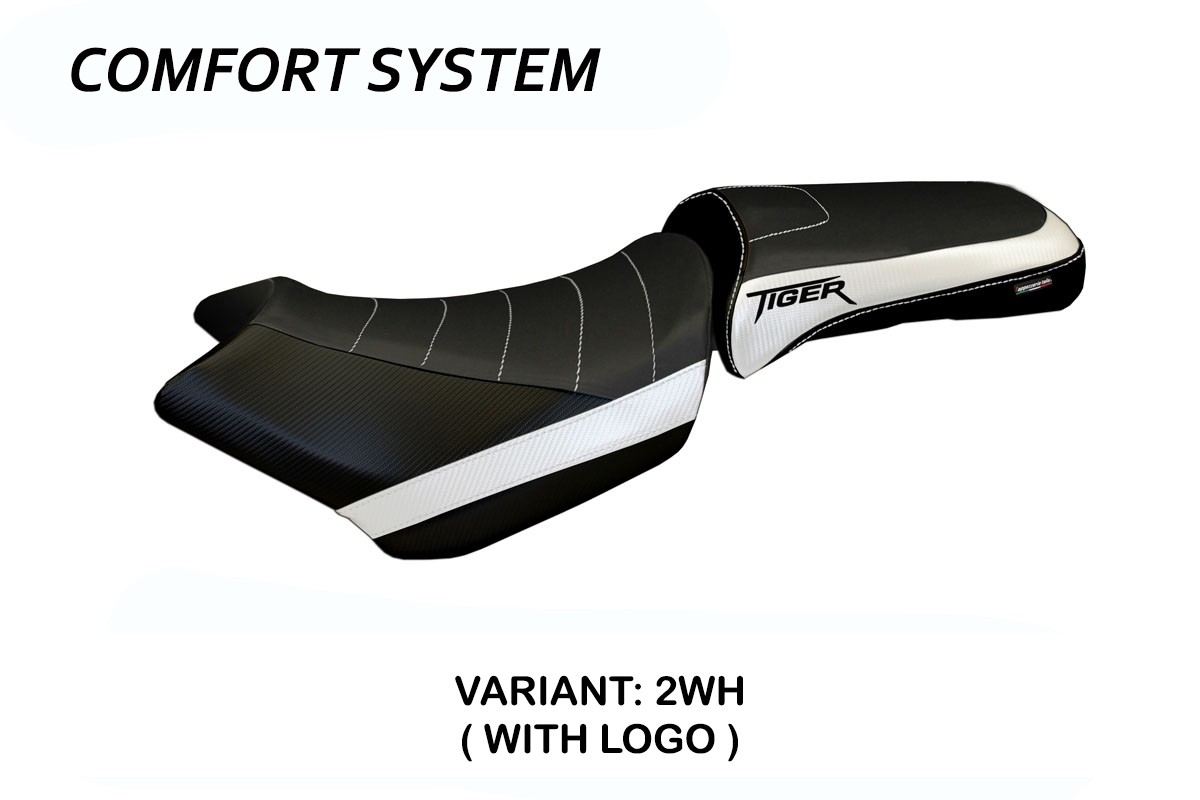 Rivestimento sella TPZ Venezia 1 Comfort Logo bianco Triumph Tiger 1200 2011-2021