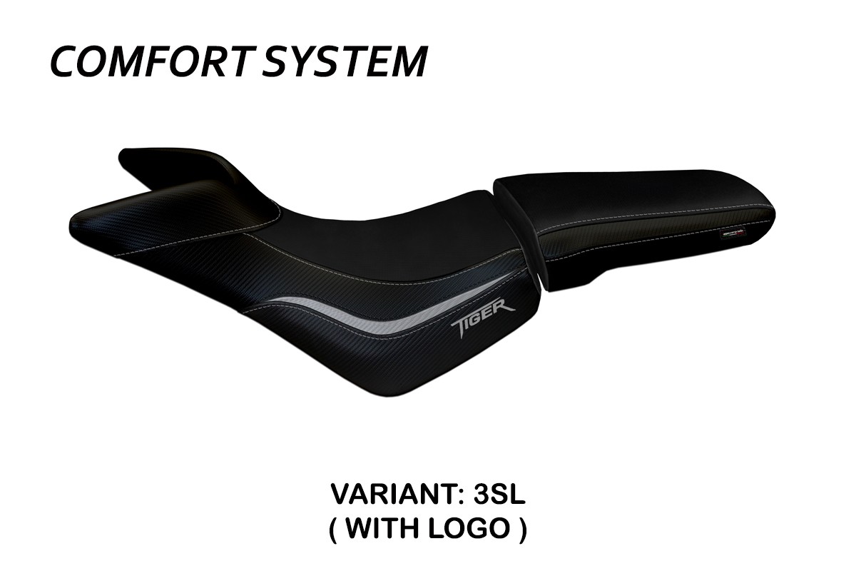 Rivestimento sella TPZ Noale Comfort Logo argento Triumph Tiger 800 / 800XC 2010-2020