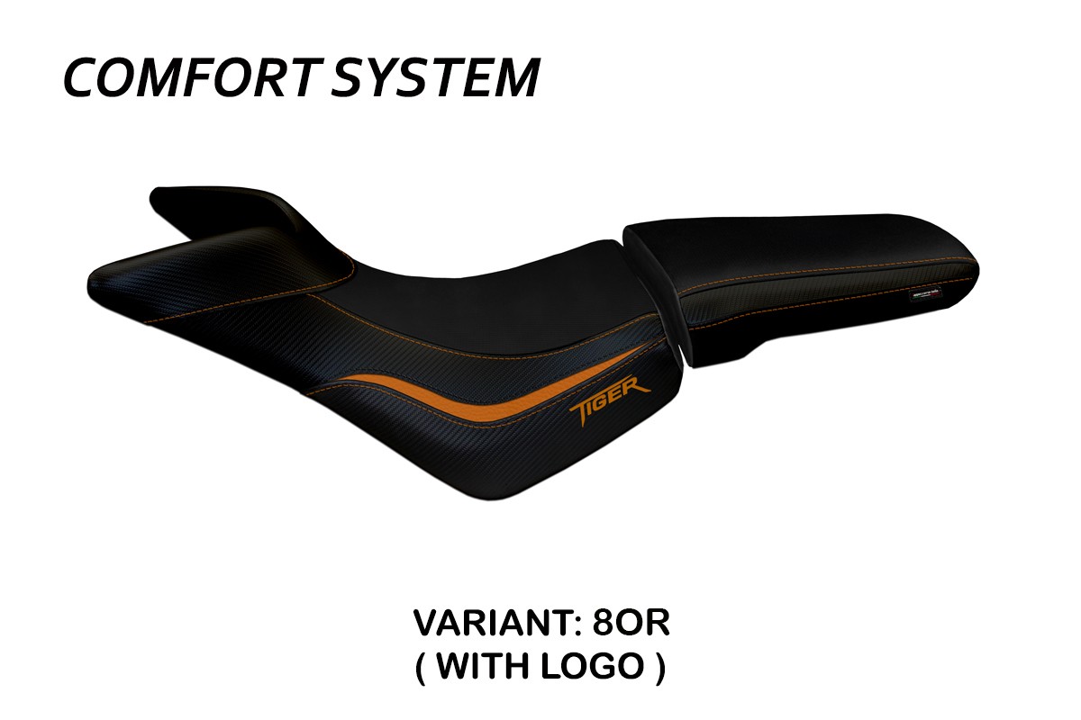 Rivestimento sella TPZ Noale Comfort Logo arancio Triumph Tiger 800 / 800XC 2010-2020