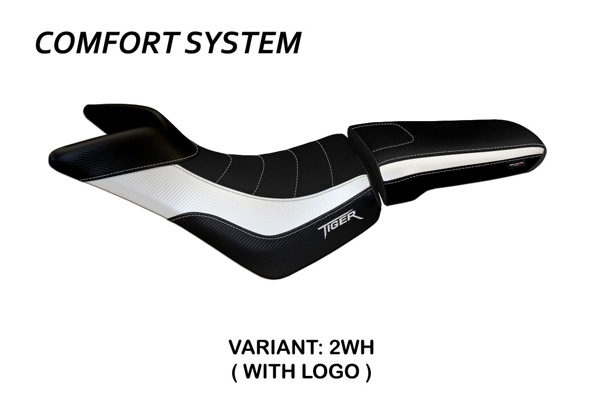 Rivestimento sella TPZ Padova Comfort Logo bianco Triumph Tiger 800 / 800XC 2010-2020