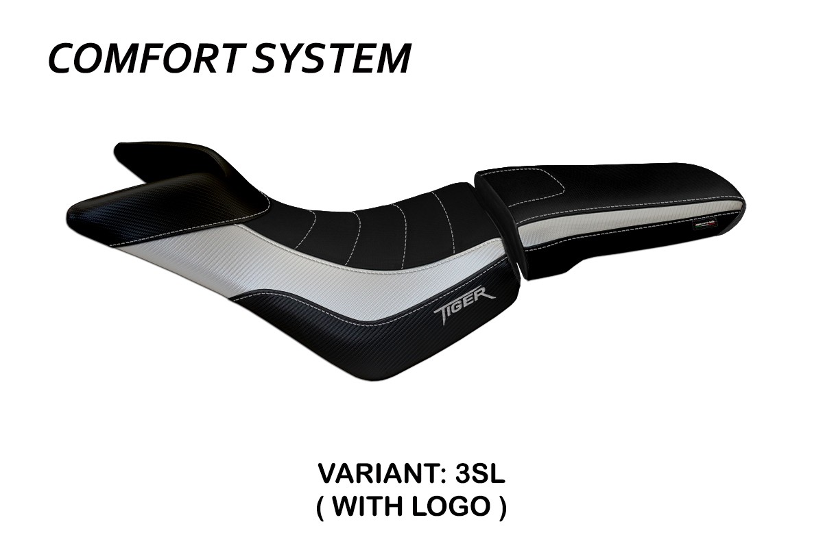Rivestimento sella TPZ Padova Comfort Logo argento Triumph Tiger 800 / 800XC 2010-2020