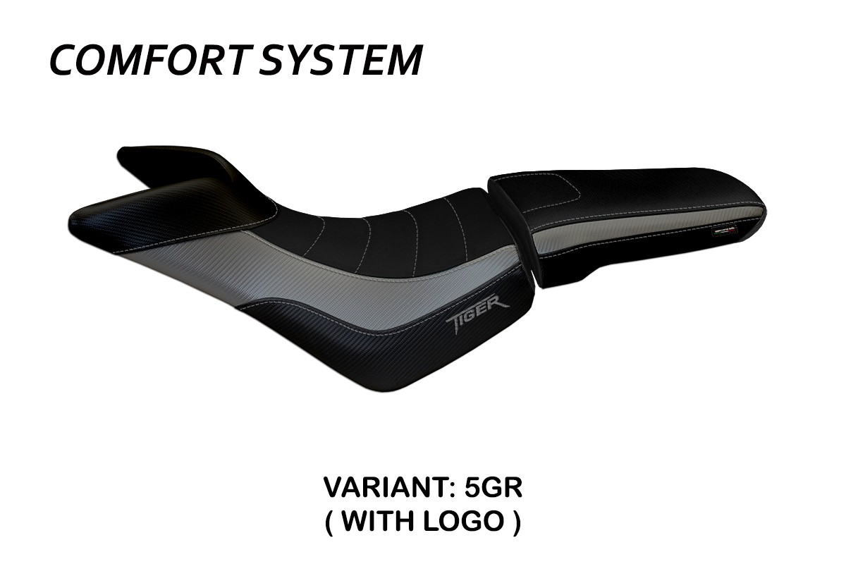 Rivestimento sella TPZ Padova Comfort Logo grigio Triumph Tiger 800 / 800XC 2010-2020