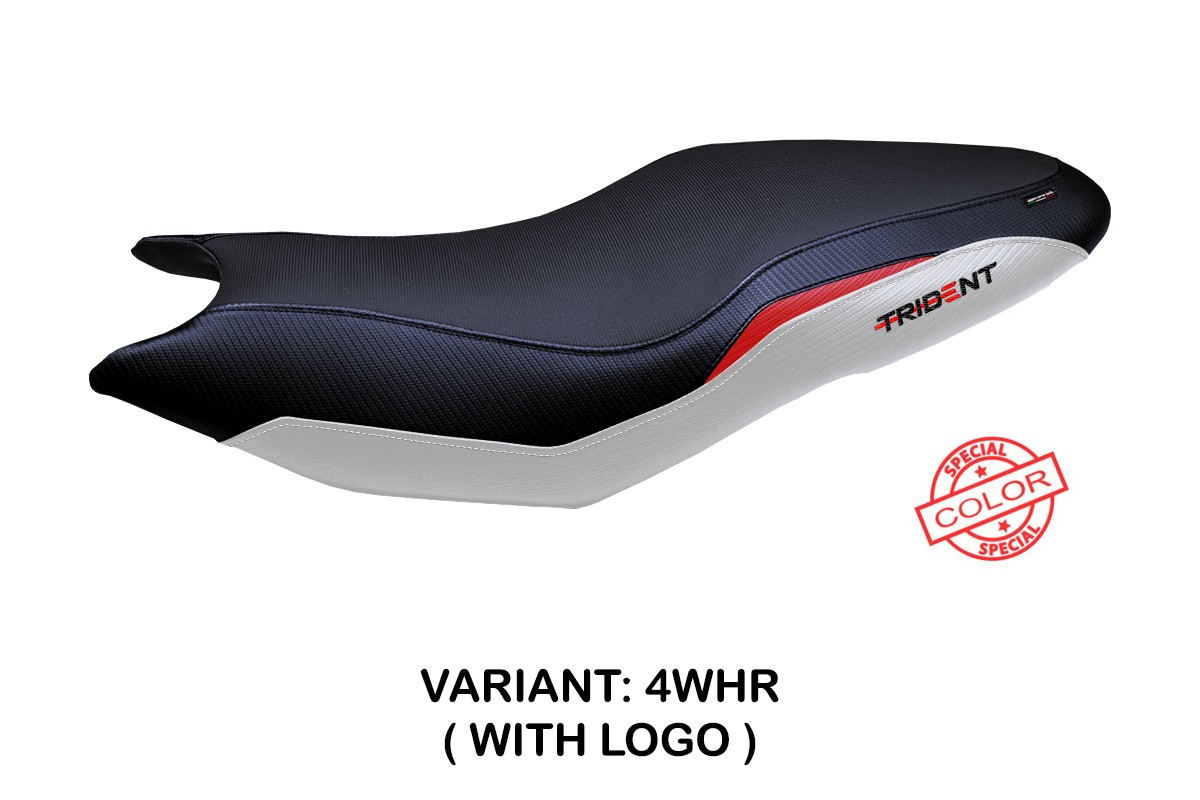 TPZ Gines white-red Saddle covering Logo Triumph Trident 660 2021-2025