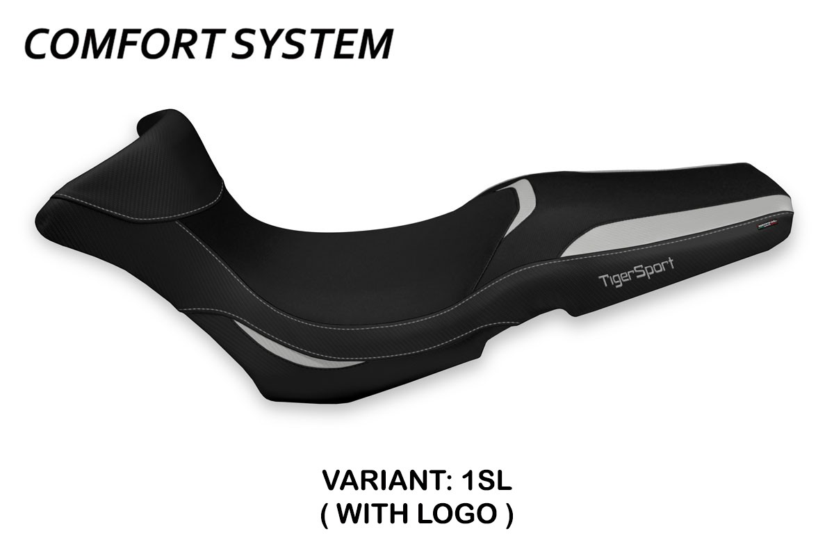 Rivestimento sella TPZ Gergei Comfort Logo argento Triumph Tiger 1050 Sport 2013-2020