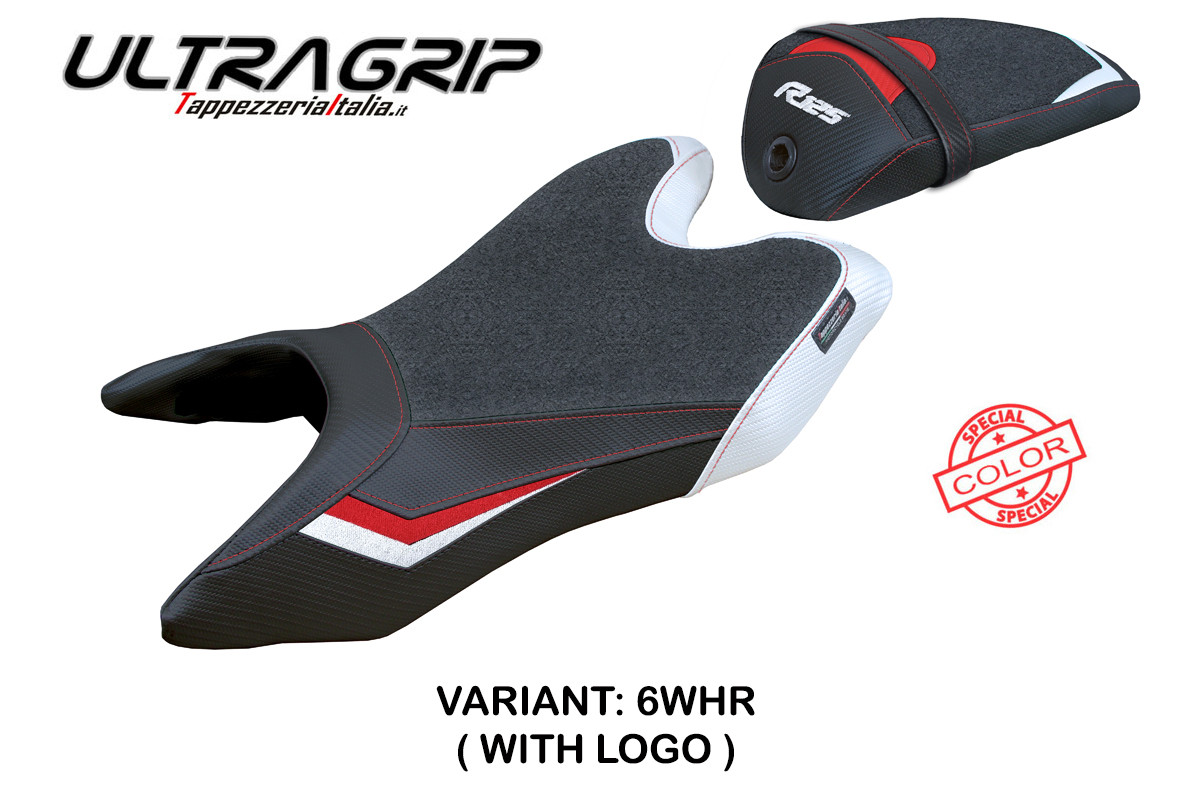 TPZ Ashwy Ultragrip white-red Saddle covering Logo Yamaha R125 2019-2022