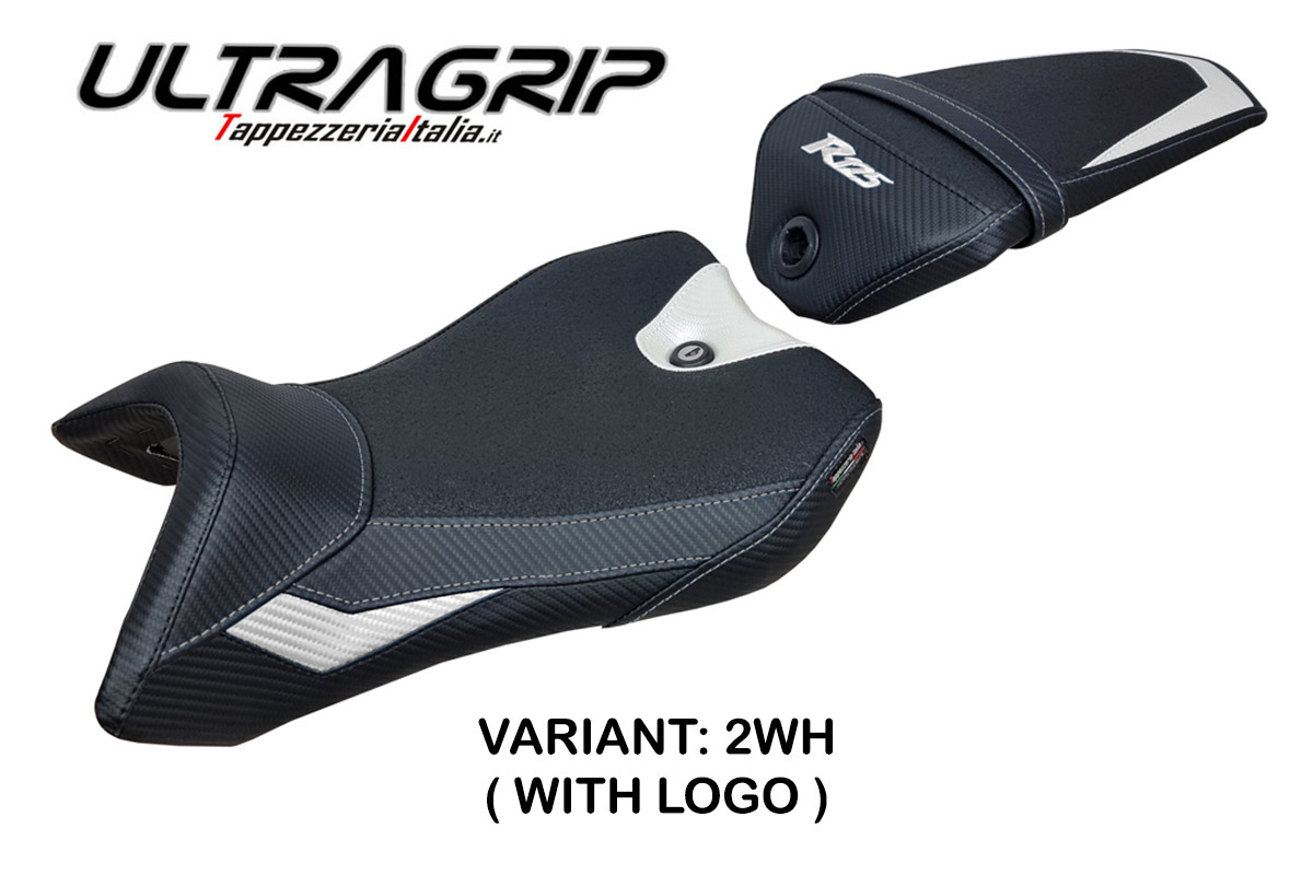 Rivestimento sella TPZ Nashik Ultragrip Logo bianco Yamaha R125 2016-2018