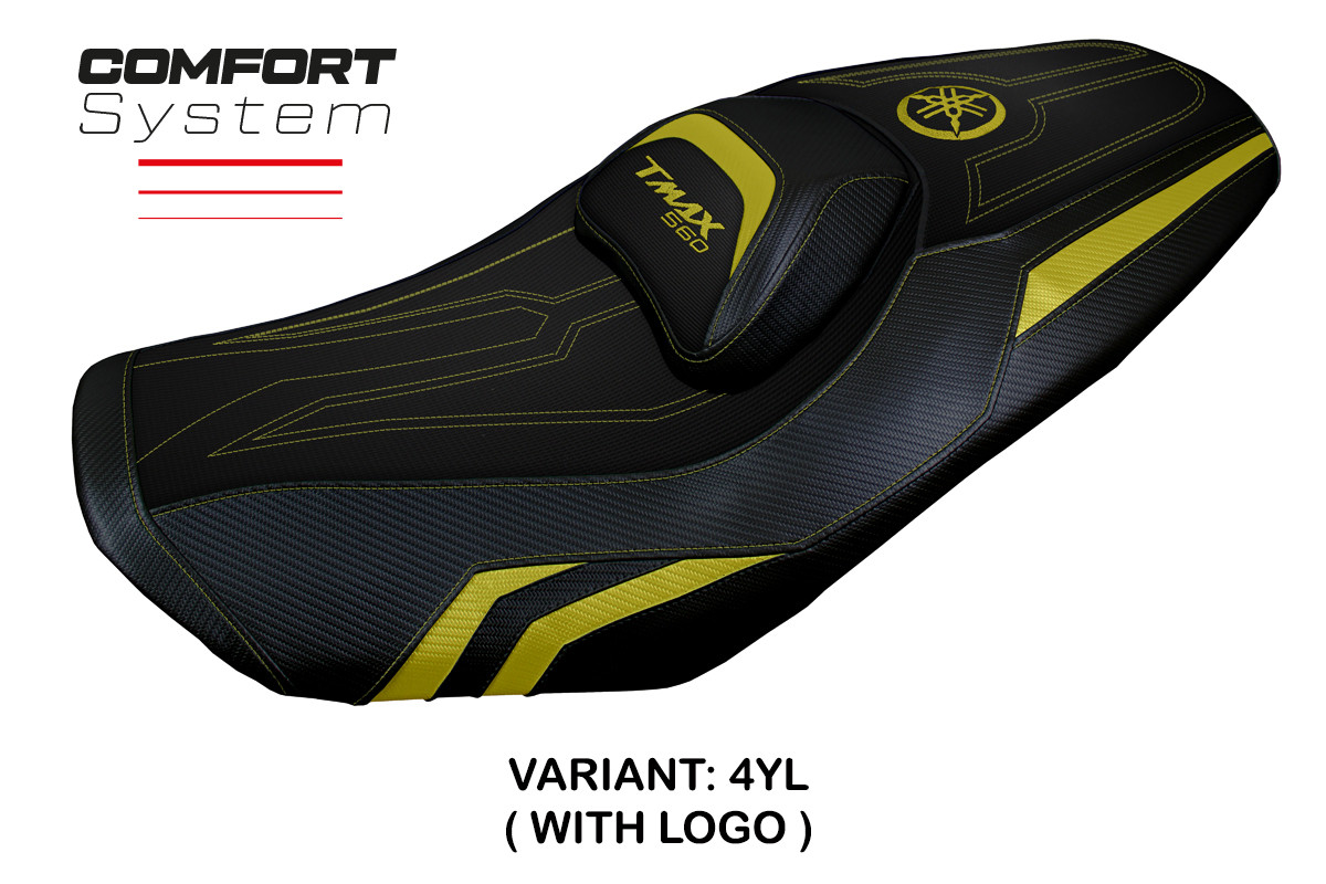 Rivestimento sella TPZ Kira Comfort Logo giallo Yamaha Tmax 560 2022-2025