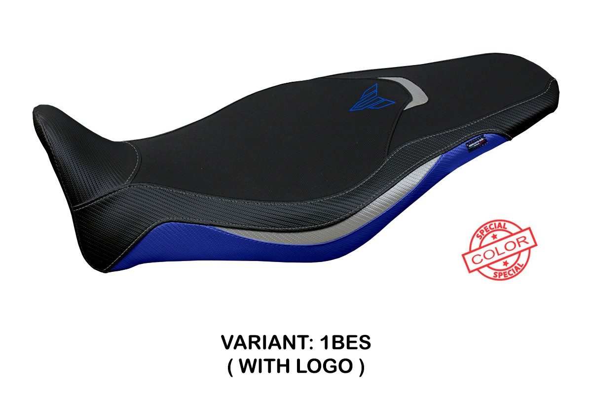 TPZ Atos Special blue-Silver Saddle covering Logo Yamaha MT09 2021-2023