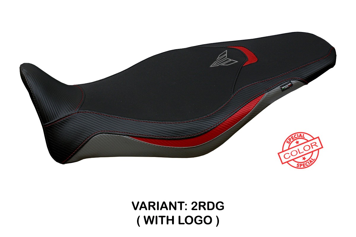 TPZ Atos Special red-grey Saddle covering Logo Yamaha MT09 2021-2023