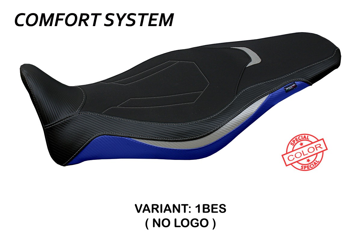 TPZ Atos Comfort Special blue-Silver Saddle covering Yamaha MT09 2021-2023