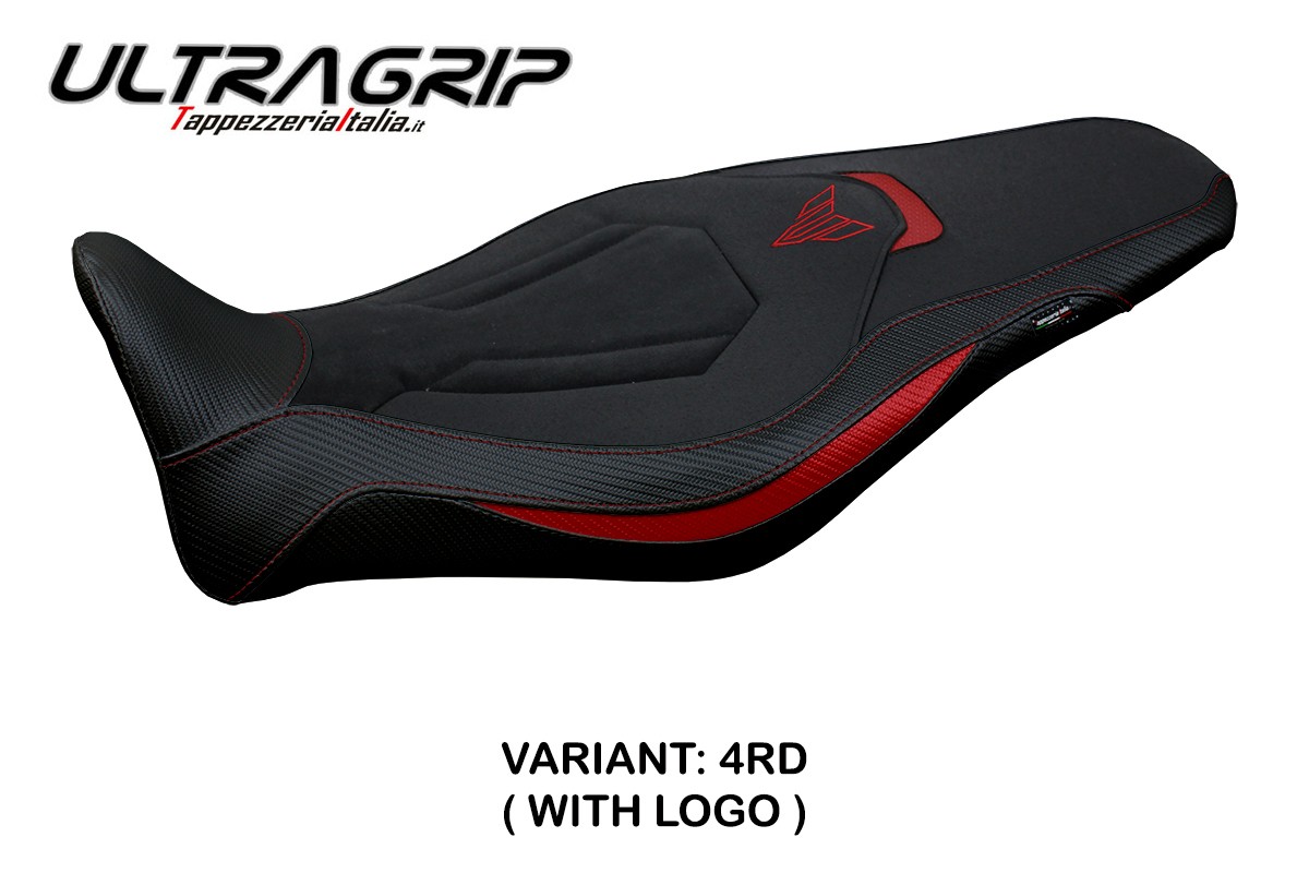 TPZ Atos Ultragrip red Saddle covering Logo Yamaha MT09 2021-2023
