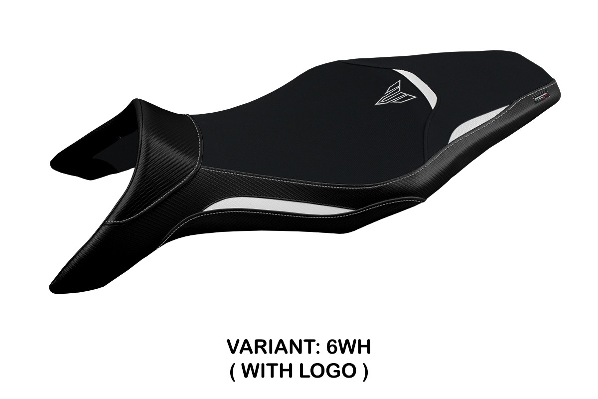 TPZ Asha white Saddle covering Logo Yamaha MT09 2013-2020