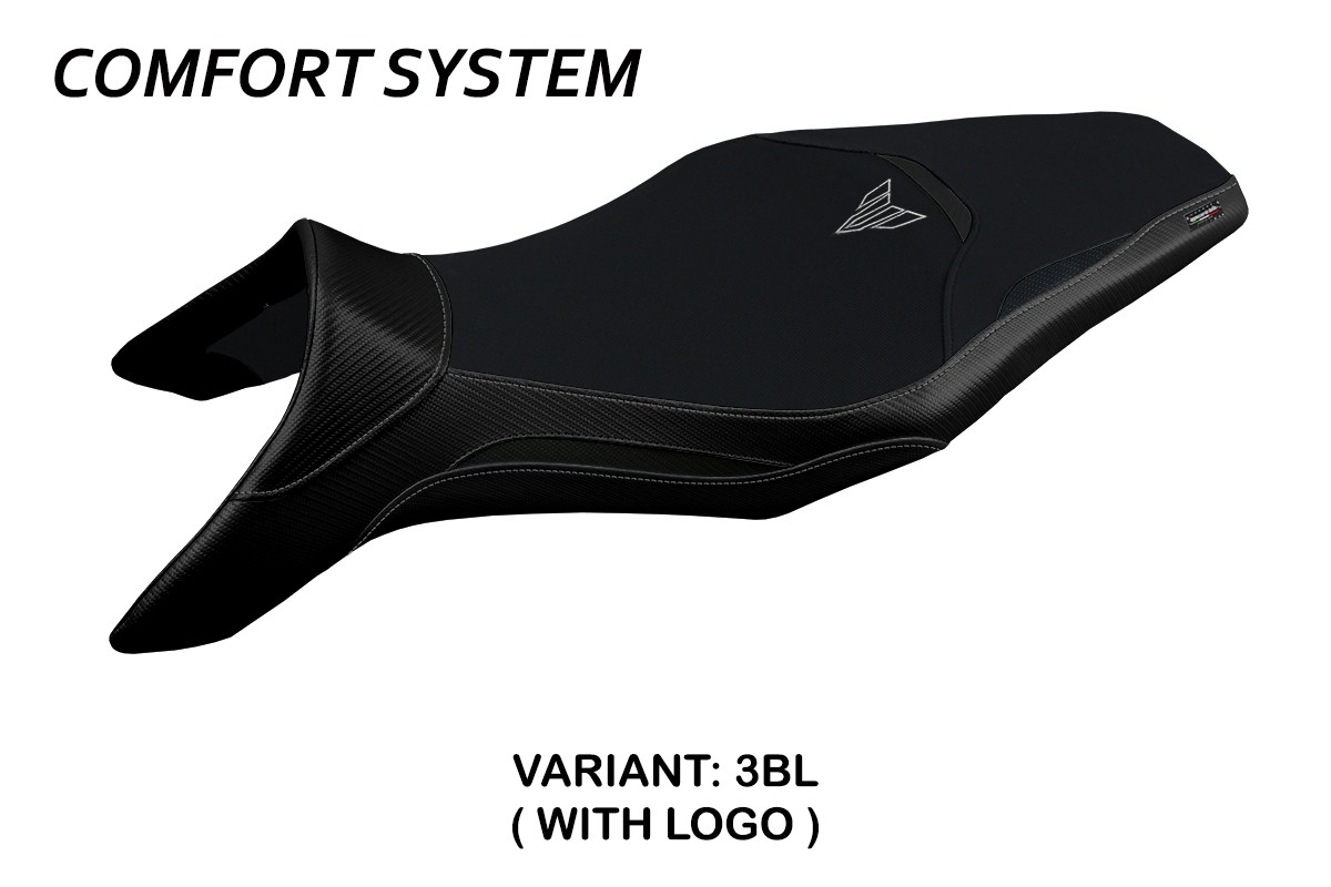 TPZ Asha Comfort black Saddle covering Logo Yamaha MT09 2013-2020