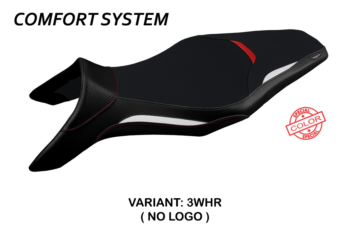 TPZ Asha Comfort Special white-red Saddle covering Yamaha MT09 2013-2020