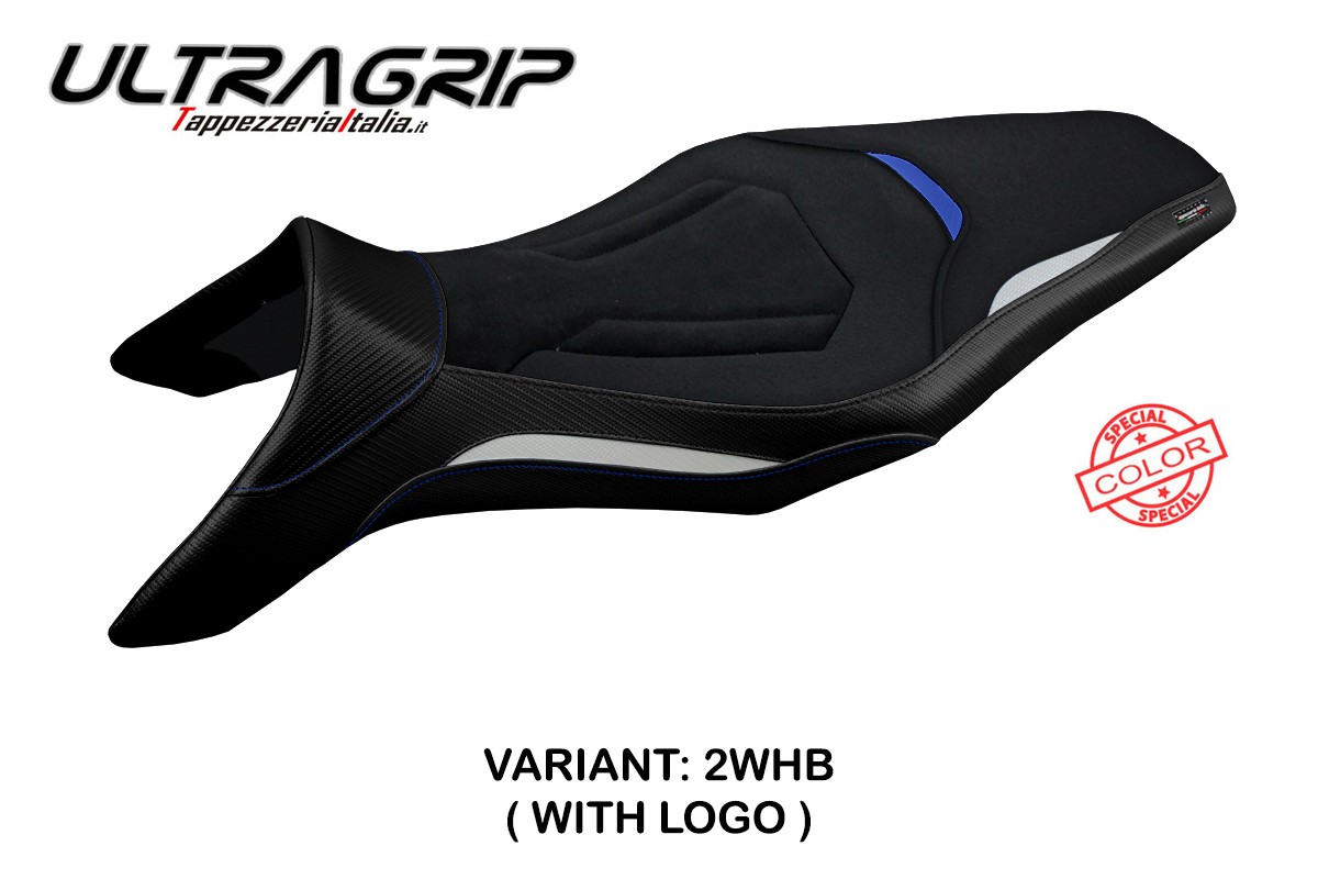 TPZ Asha Ultragrip Special white-blue Saddle covering Yamaha MT09 2013-2020