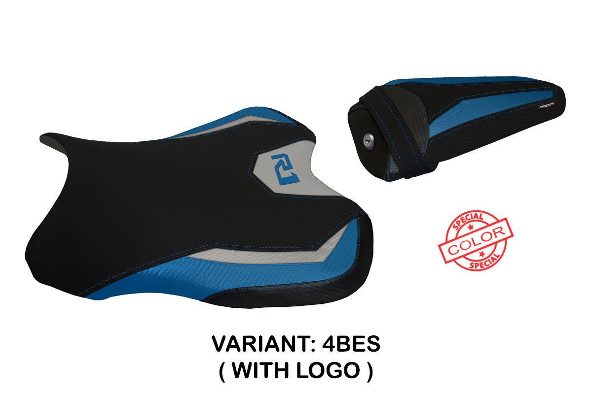TPZ Bilbao Special blue-Silver Saddle covering Logo Yamaha R1 2015-2025