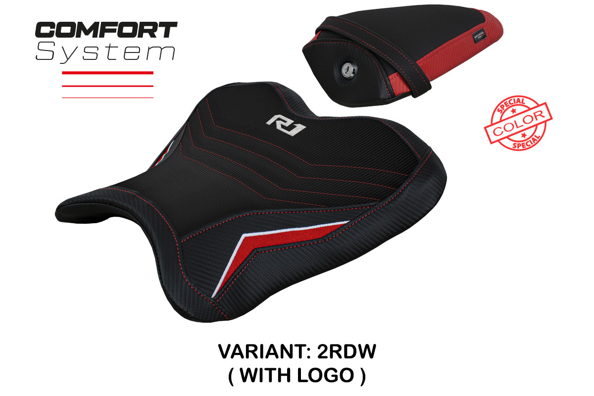 Rivestimento sella TPZ Kagran Comfort Logo Special rosso-bianco Yamaha R1 2015-2025