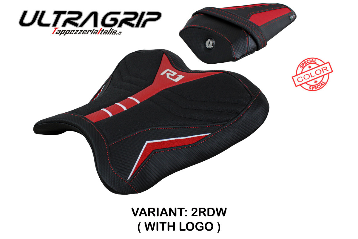 Rivestimento sella TPZ Kagran Ultragrip Logo Special rosso-bianco Yamaha R1 2015-2025