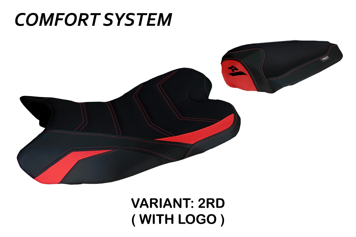 TPZ Araxa Comfort red Saddle covering Logo Yamaha R1 2009-2014
