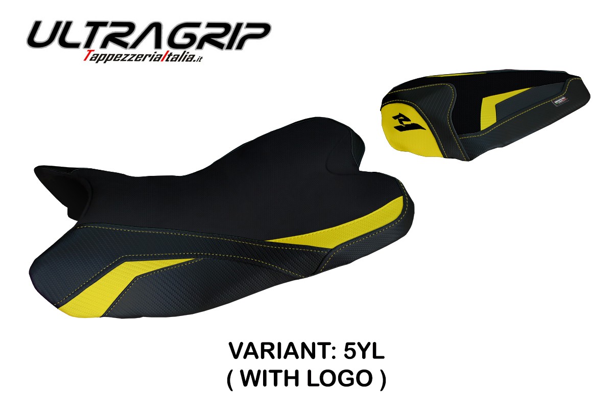 TPZ Balsas Ultragrip yellow Saddle covering Logo Yamaha R1 2009-2014