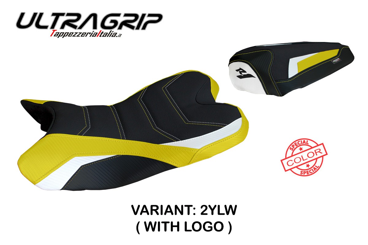 TPZ Balsas Ultragrip Special yellow-white Saddle covering Logo Yamaha R1 2009-2014