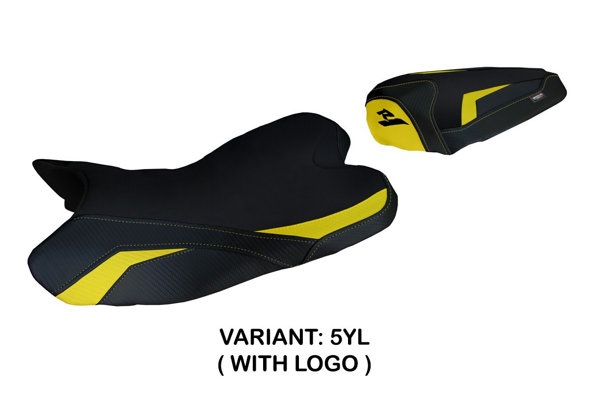 TPZ Kayapo yellow Saddle covering Logo Yamaha R1 2009-2014