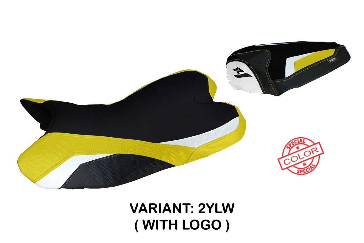 Rivestimento sella TPZ Kayapo Logo Special giallo-bianco Yamaha R1 2009-2014