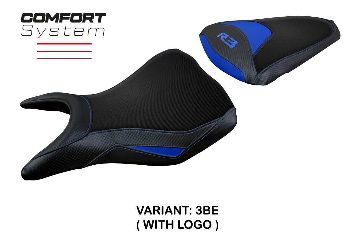 Rivestimento sella TPZ Jesolo Comfort Logo blu Yamaha R3 2015-2024