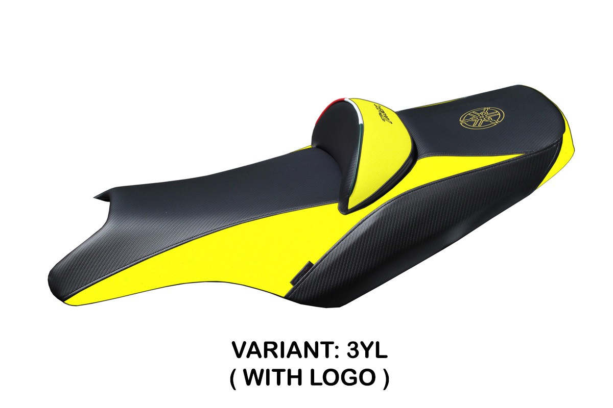Rivestimento sella TPZ Rosario Logo giallo Yamaha Tmax 500/530 2008-2016