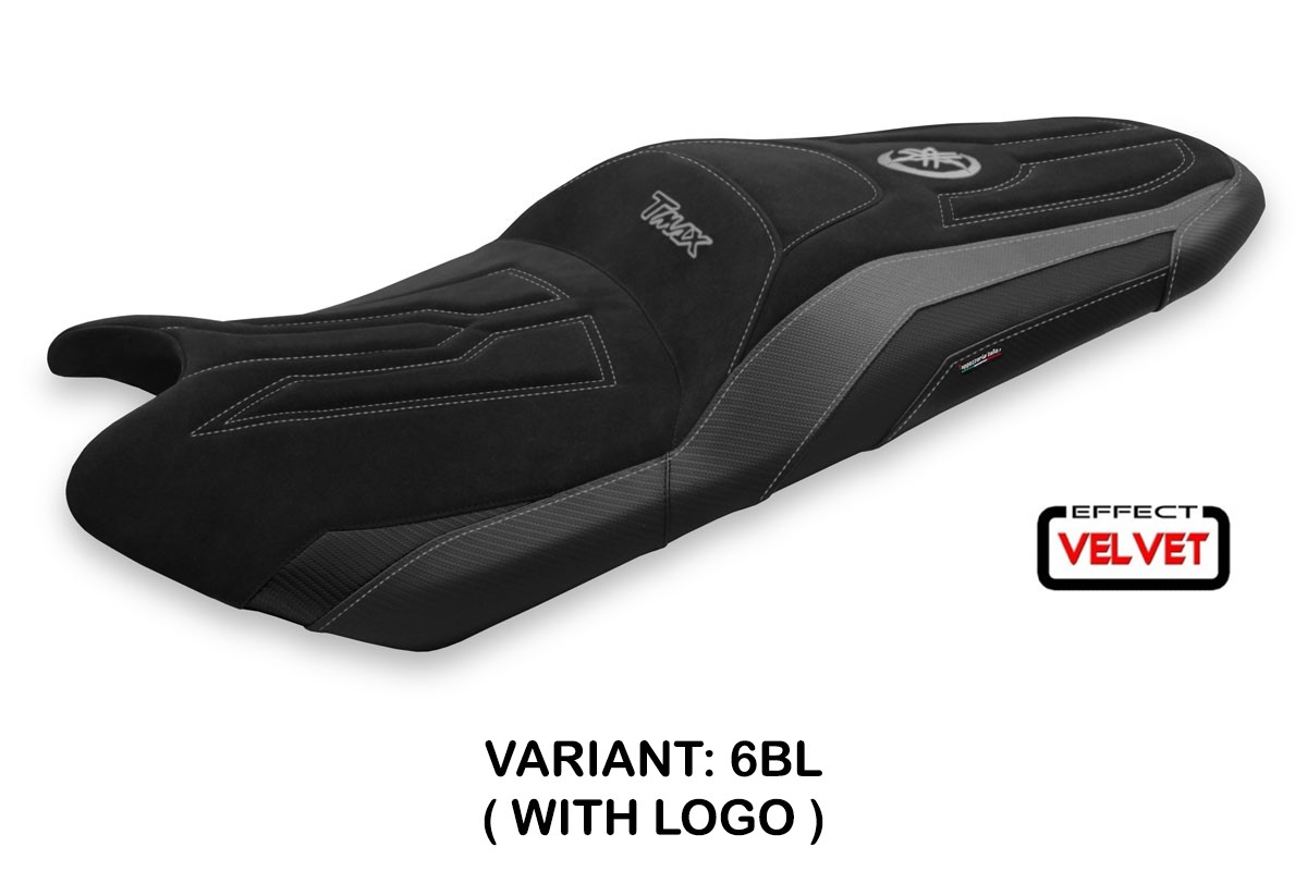 Saddle covering Scrutari2 velvet Standard black with logo Yamaha Tmax 530/560 2017-2021