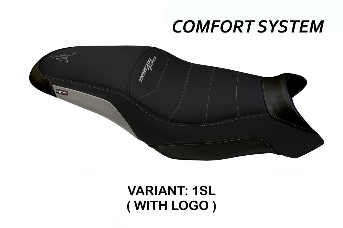 TPZ Kindia Comfort silver Saddle covering Logo Yamaha Tracer 700 2020-2025