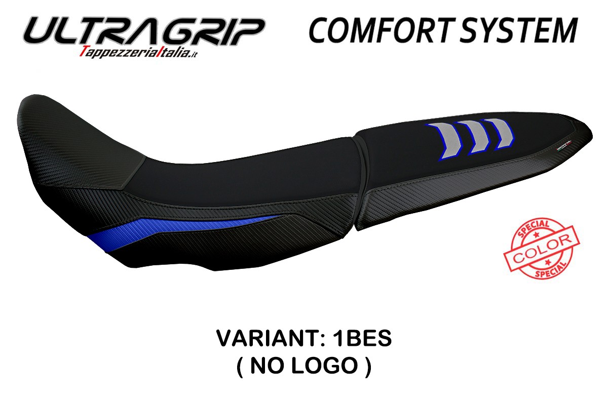 TPZ Gulfi Comfort Ultragrip blue-Silver Saddle covering Yamaha Tenere 700 2019-2025