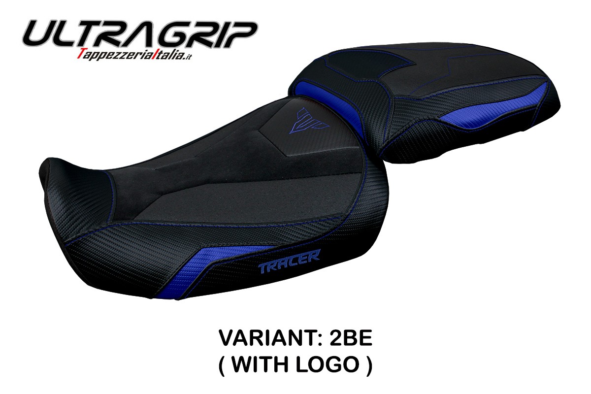 TPZ Gadir Ultragrip blue Saddle covering Logo Yamaha Tracer 9/GT 2021-2024