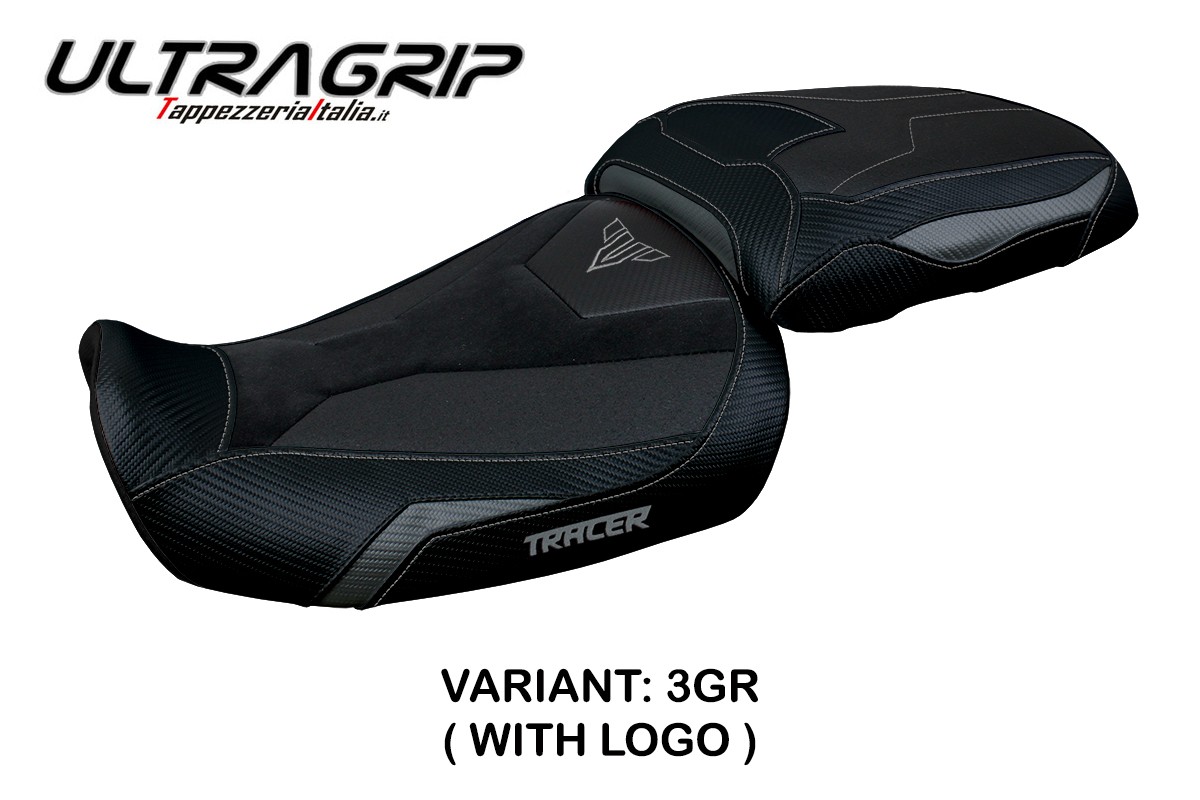 TPZ Gadir Ultragrip grey Saddle covering Logo Yamaha Tracer 9/GT 2021-2024