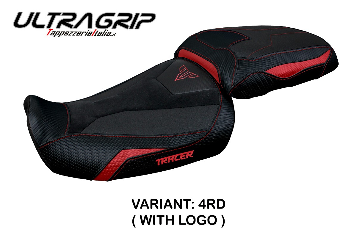 TPZ Gadir Ultragrip red Saddle covering Logo Yamaha Tracer 9/GT 2021-2024