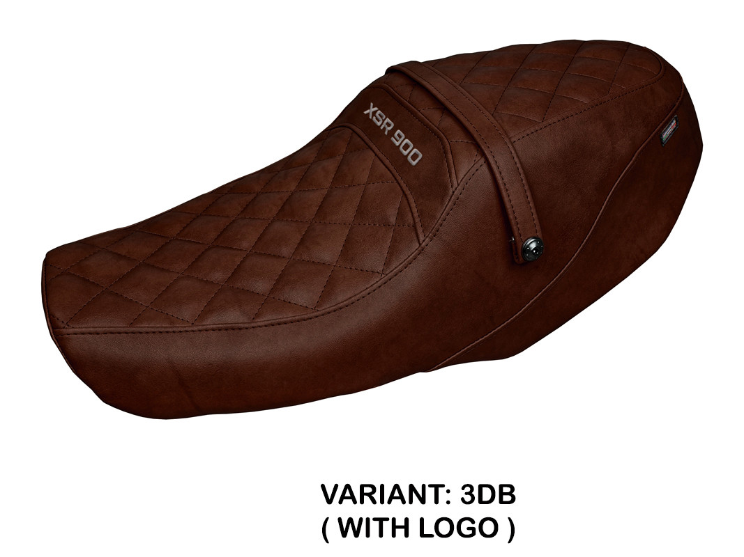 Saddle covering Adeje Standard dark brown with logo Yamaha XSR900 2022-2023