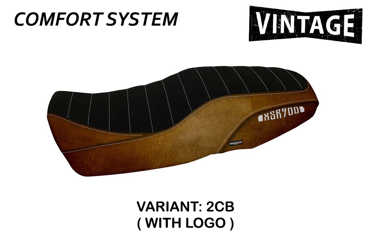 Rivestimento sella TPZ Portorico 1 Vintage Comfort Logo cammello Yamaha XSR900 2016-2021