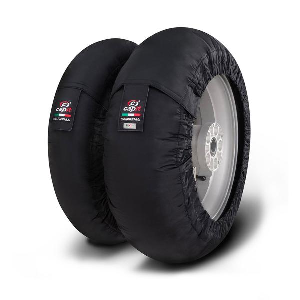 Pair of black Capit tyrewarmers size M-XL European plug