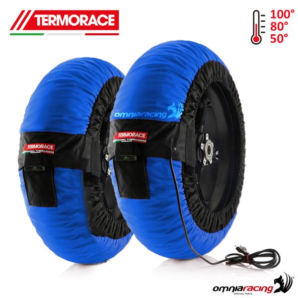 Pair of motorcycle tyrewarmer Termorace Evo 2XL blue 120-180/200