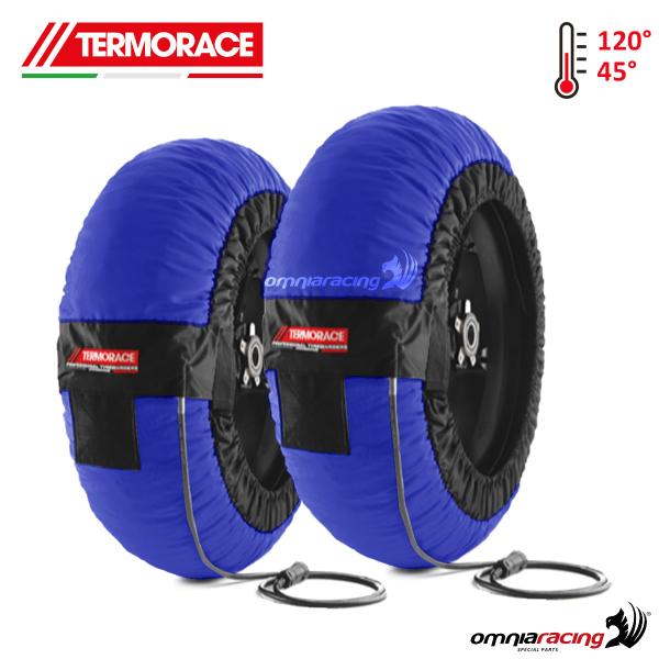 Coppia termocoperte moto radiali Termorace Expert blu 120-210