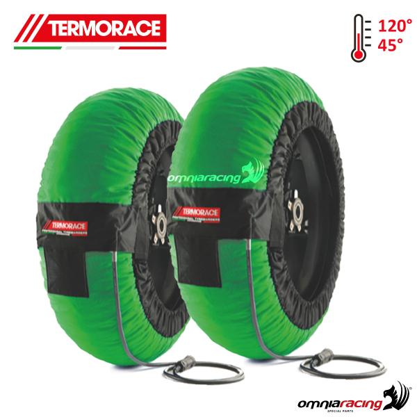 Pair of motorcycle tyrewarmer Termorace Expert 1XL green 120-180/200