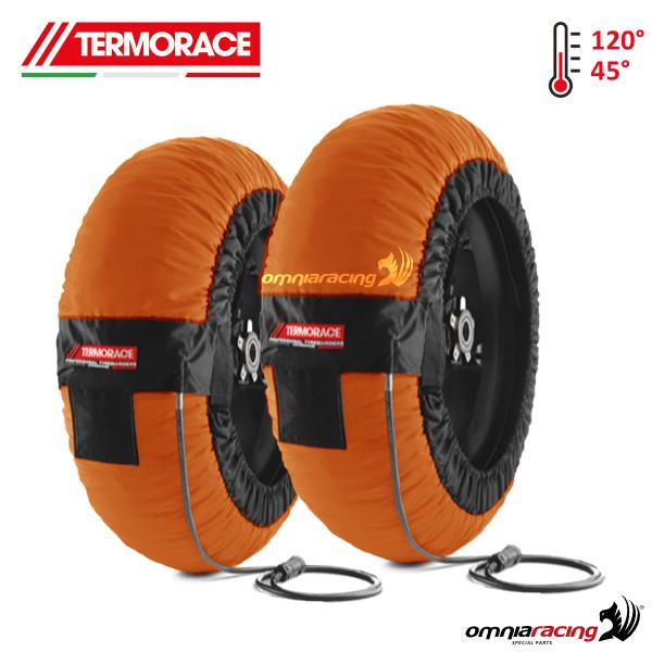 Coppia termocoperte moto radiali Termorace Expert arancioni 110-140