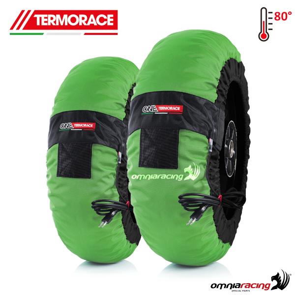 Coppia termocoperte moto radiali Termorace One 2XL verdi 120-180/200